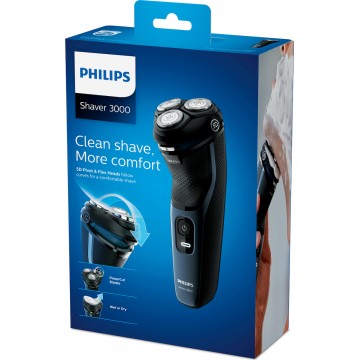 Philips Shaver 3000 S3134/51 Ξυριστική Μηχανή Προσώπου Επαναφορτιζόμενη